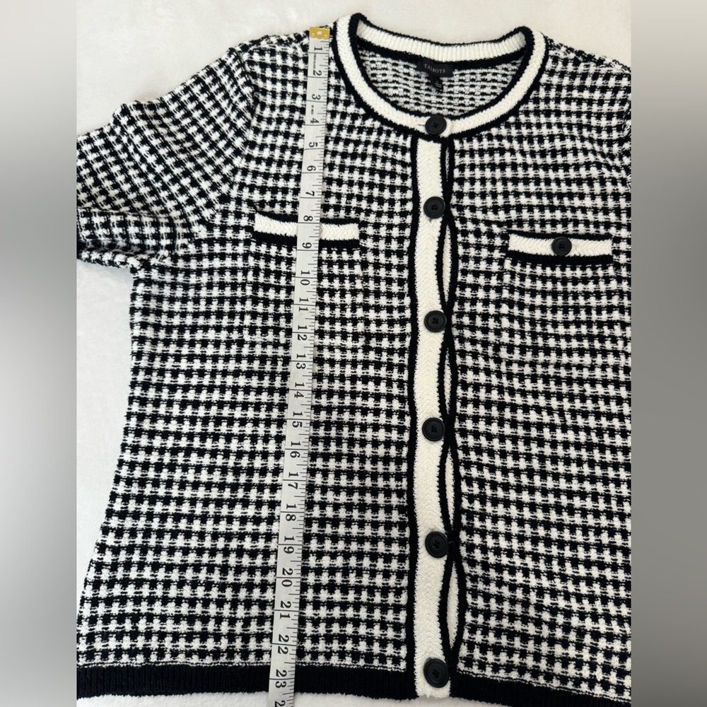Talbots BlackWhite Gingham Houndstooth Short Slee… - image 5
